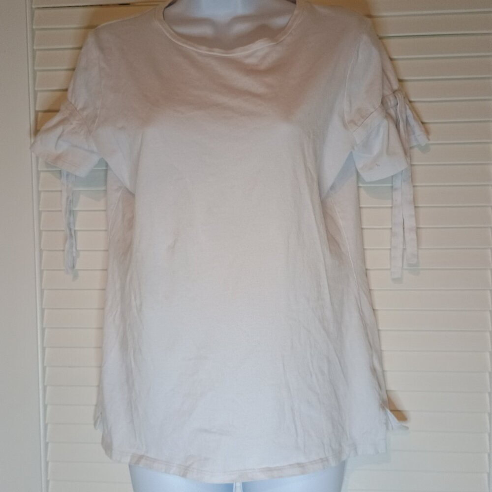 Michael Kors casual short sleeve shirt with ties sleeves white size small